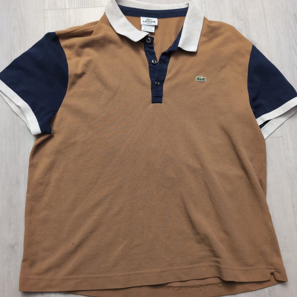 Lacoste Polo Womens Size 6 Brown Logo Short Sleeve