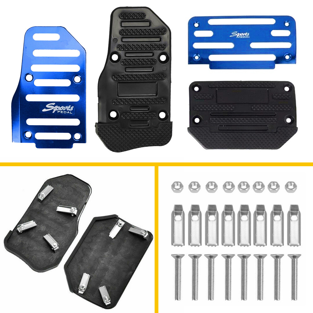 Non-slip universal blue auto gas brake pedal cover kit