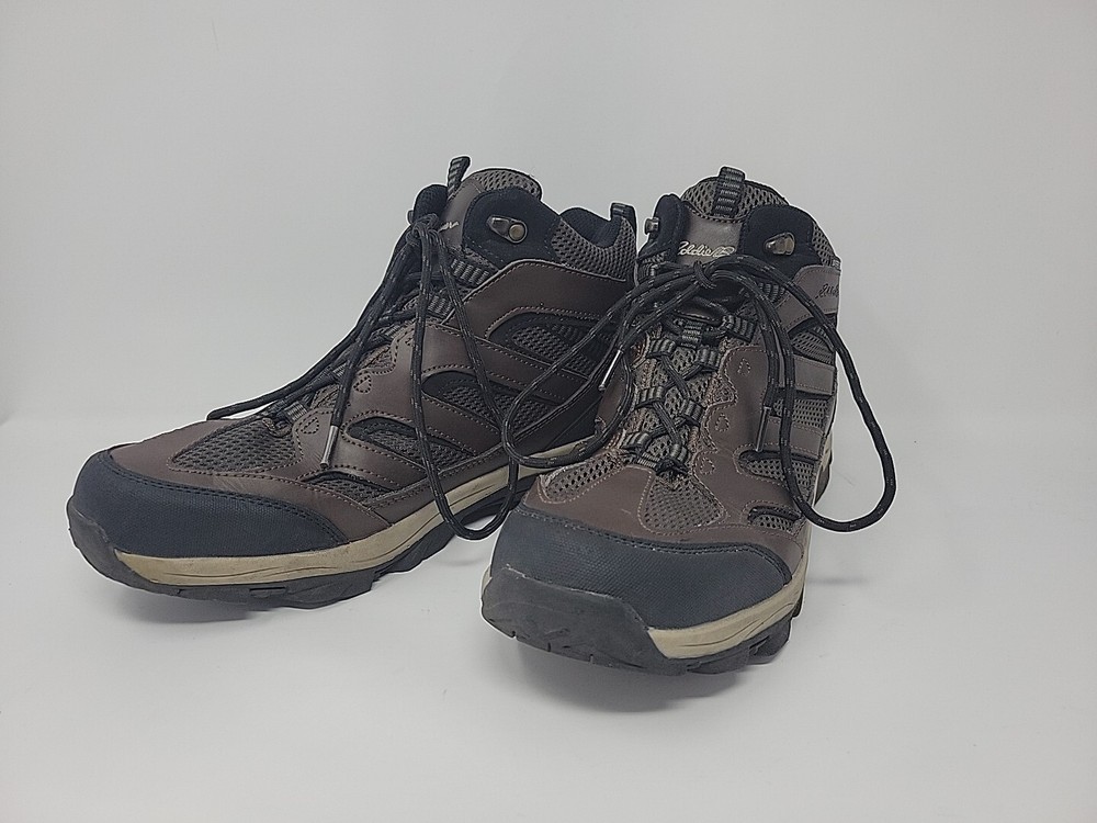 Eddie Bauer Mens Graham Leather Waterproof Hiking Boots Brown Size 10M