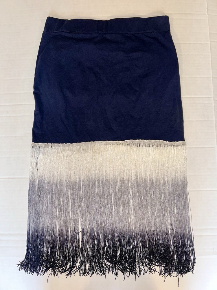 Vintage Y2K Fringe Boohoo Skirt Metallic Ombre Festival Size 6 Medium