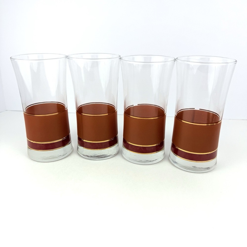 Vintage Libbey Elite 4-Piece 16 Oz Brandywine Cooler Glass Set
