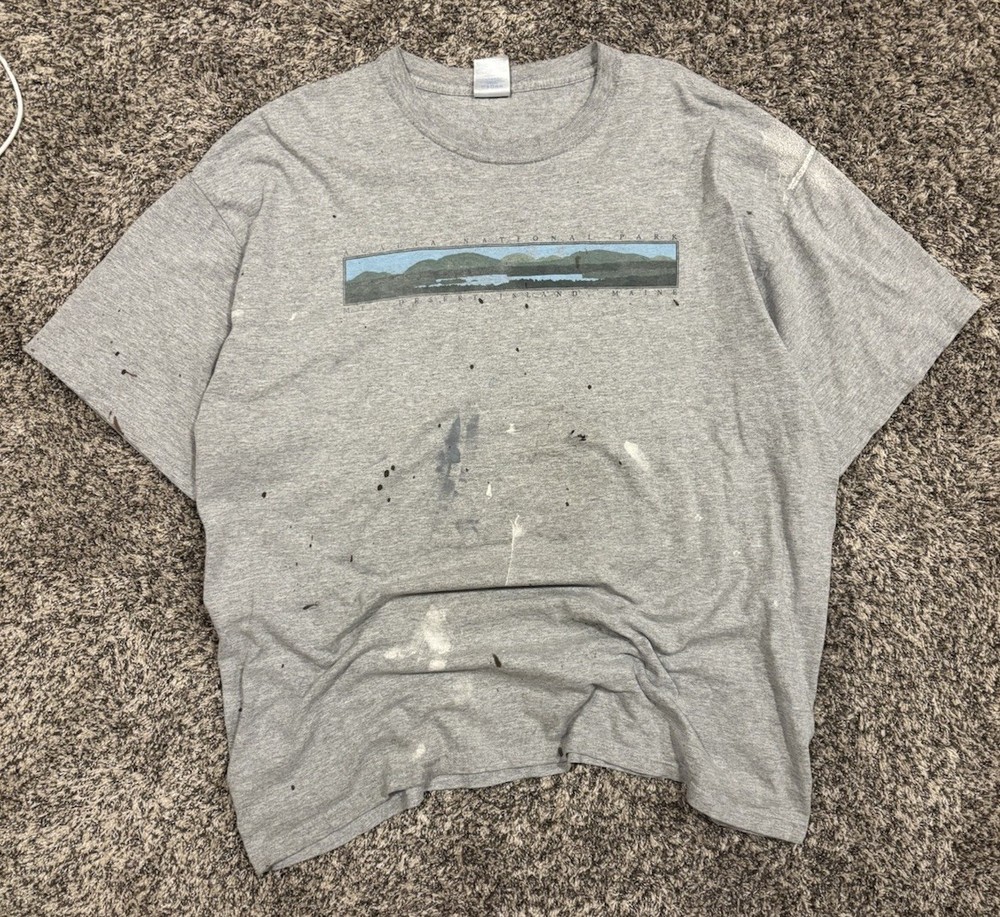 Acadia National Park Men’s Size XL Gray Vintage Gildan Ultra Cotton Shirt-image