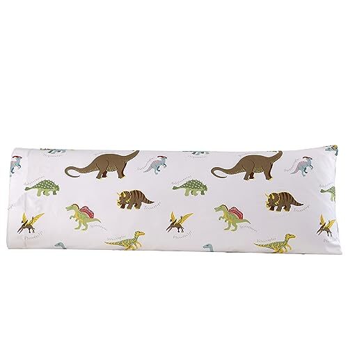 1Pcs Dinosaur Pillowcase - Ultra Soft White Dino Design for Kids & Adults