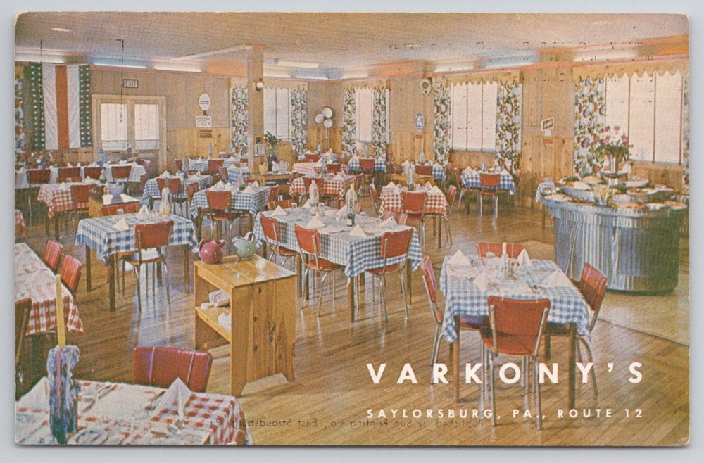 Varkony's Smorgasbord Saylorsburg PA Restaurant Regency Room Postcard