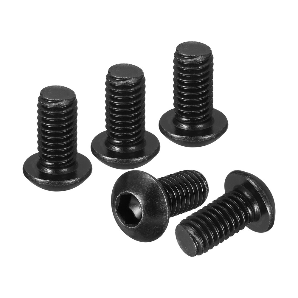M6-1x12mm Button Head Socket Cap Screws 50Pack Carbon Steel Black