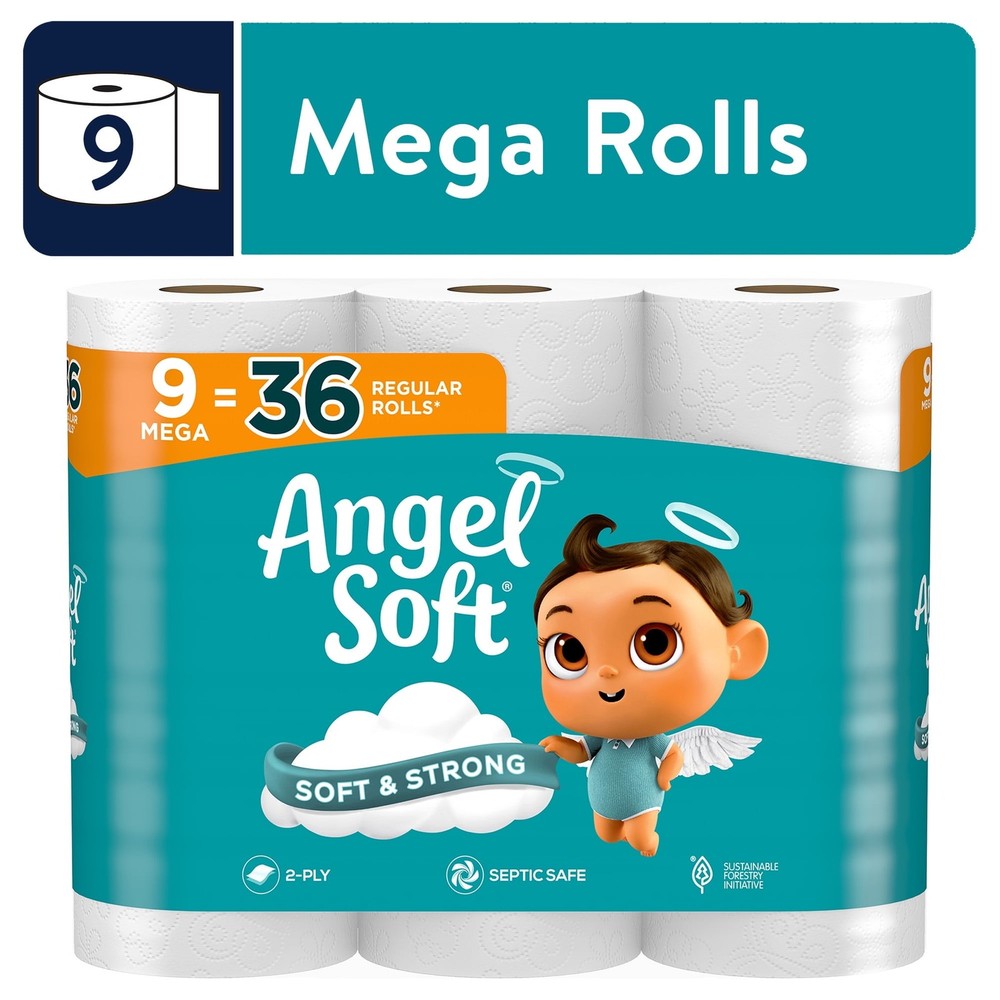 Angel Soft 2-Ply Septic Safe Unscented Toilet Paper Household Embossed
