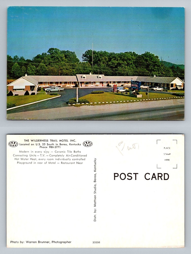 Berea, KY-Kentucky, The Wilderness Trail Motel On U.S. 25 Vintage Postcard
