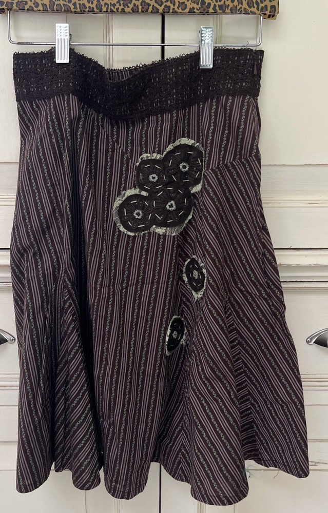 Free People Skirt Brown Green size 4