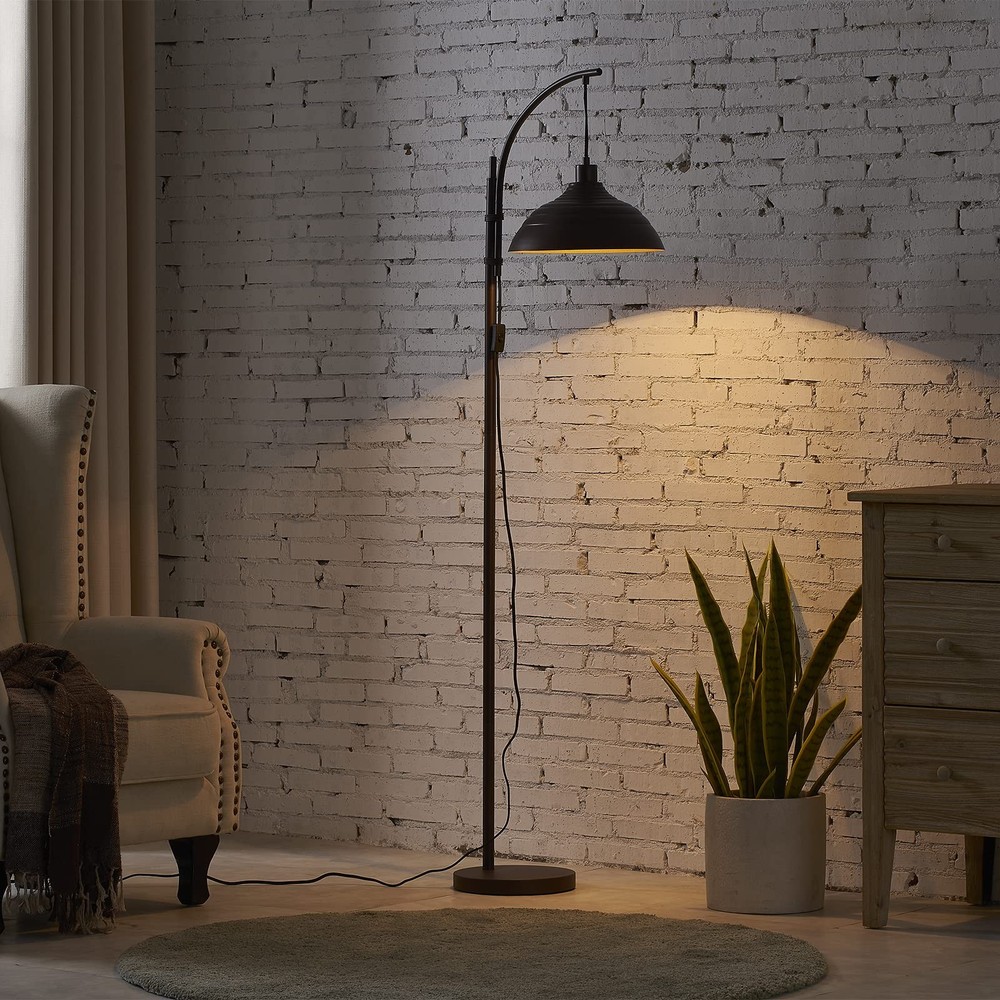 WOXXX Industrial Floor Lamp Modern Rustic Task Floor Lamp in Aged Bronze Fini...