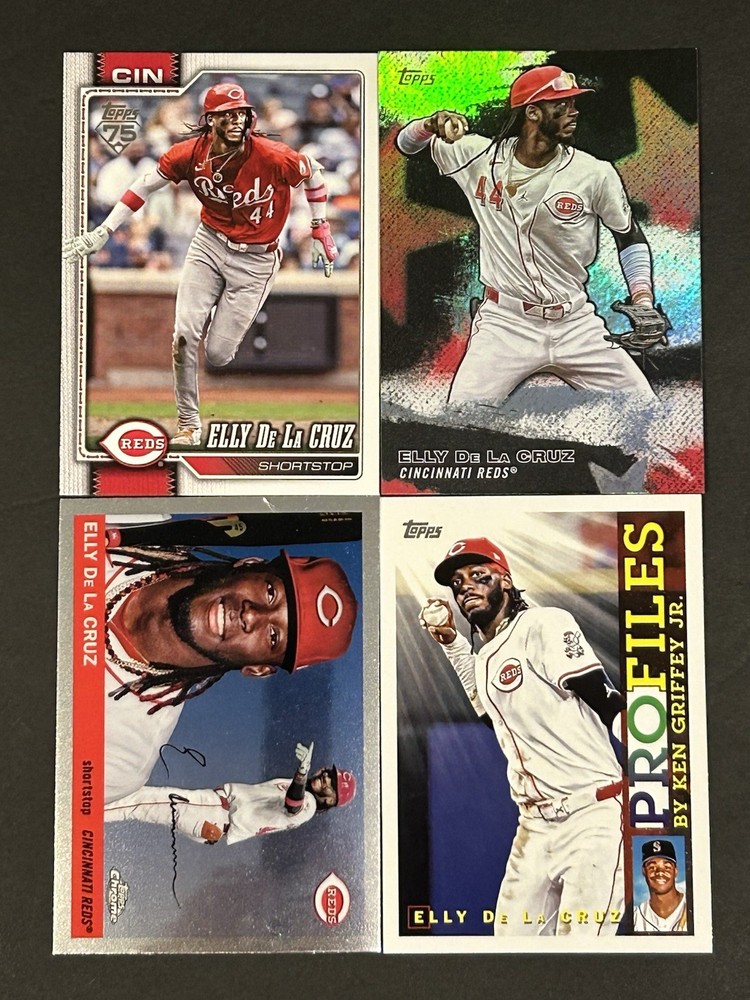 2025 Topps Chrome Platinum-Series 1 Elly De La Cruz Cincinnati Reds 4 Card Lot