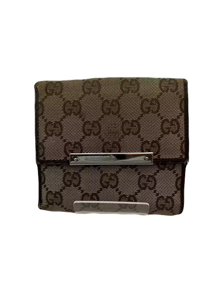 Gucci Wallet Leather Brown USED TB41-3