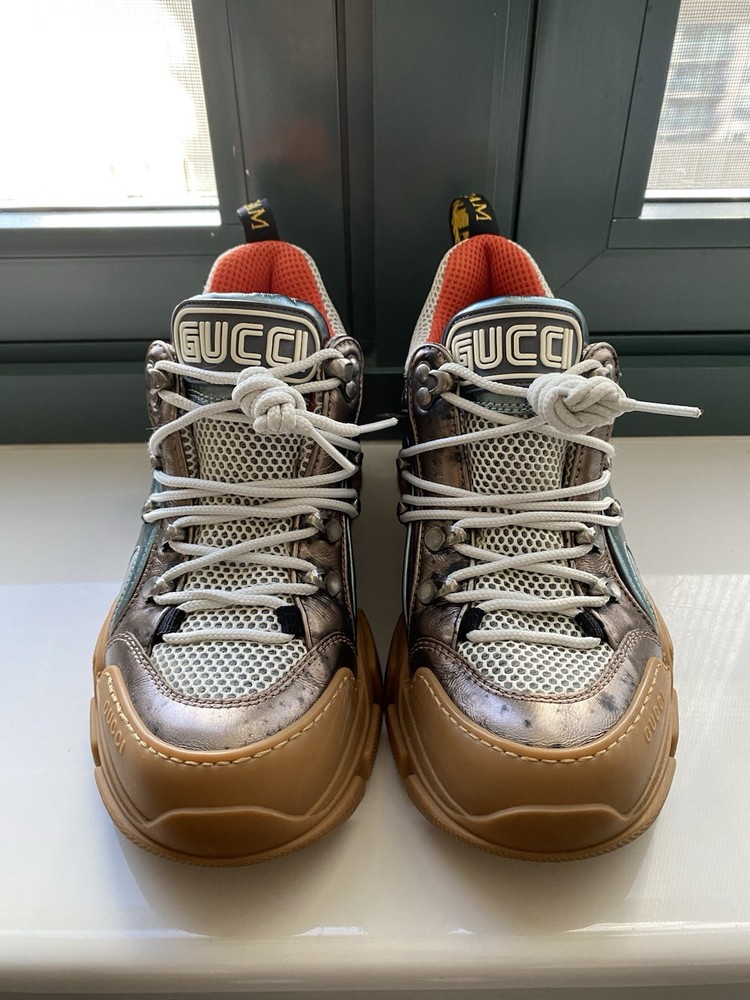 Gucci Flashtrek Metallic Multi-Color Sneakers Size 6.5