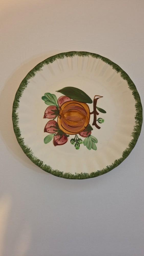 Southern Potteries Blue Ridge Ceramic Hand Painted Fruit Floral Dinner Plate