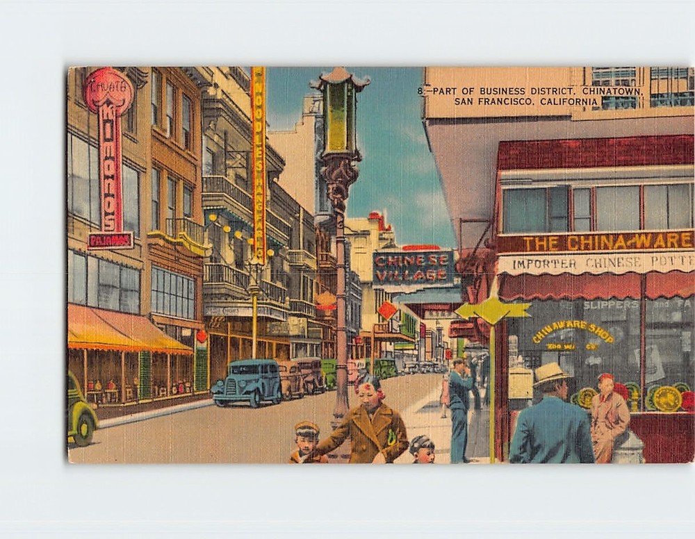 Postcard Part of Business District Chinatown San Francisco California USA