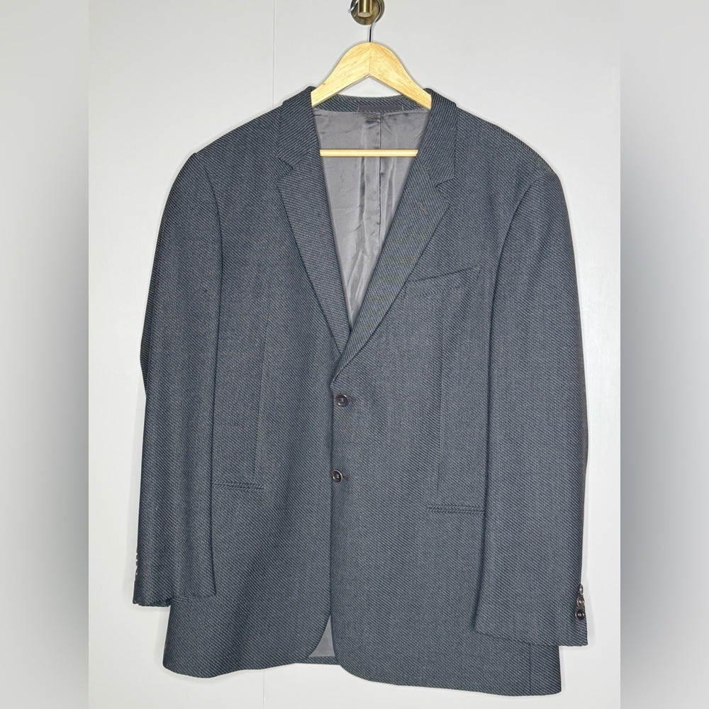 Vintage Armani Collezioni Blazer Mens 46R Gray Italy Tailored Jacket