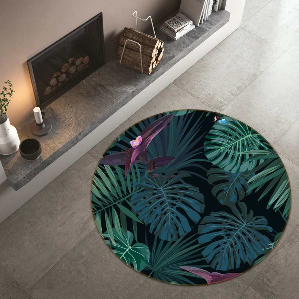 3D Green Leaf Flower NAO5808 Game Rug Mat Elegant Photo Carpet Mat Fay