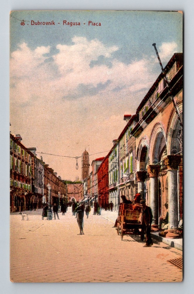 Croatia- Dubrovnik Ragusa Main Street Postal Old Card PC View Vintage Postcard