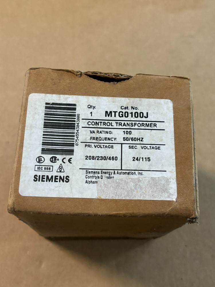 Трансформатор управления Siemens MTG0100J, международный, 208/230/460,200/220/440 новый из старых запасов