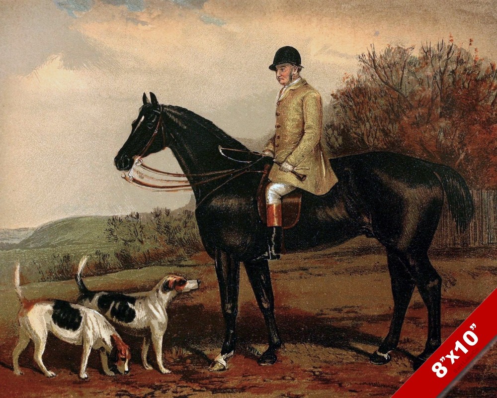 English Huntsman Fox Hunt Horse Hunting Art Painting Real Canvas Print
