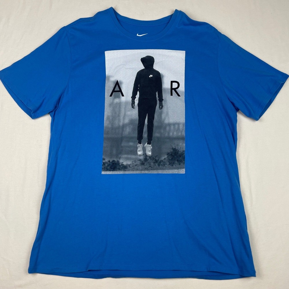 Nike Air T Shirt Mens XL Blue Athletic Cut Graphic Short Sleeve Crewneck Tee