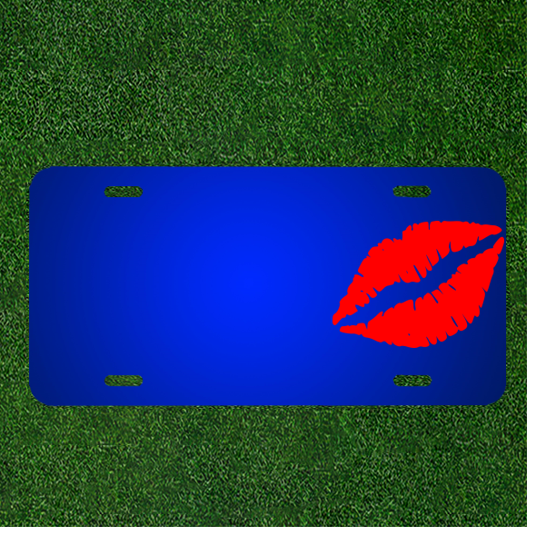 Custom Personalized License Plate With Add Names To Lips Kiss Lipstick Mouth