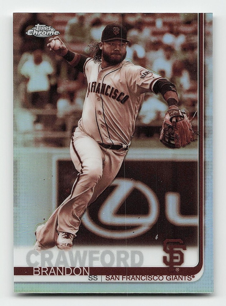 2019 Topps Chrome #190 Brandon Crawford Sepia Refractor