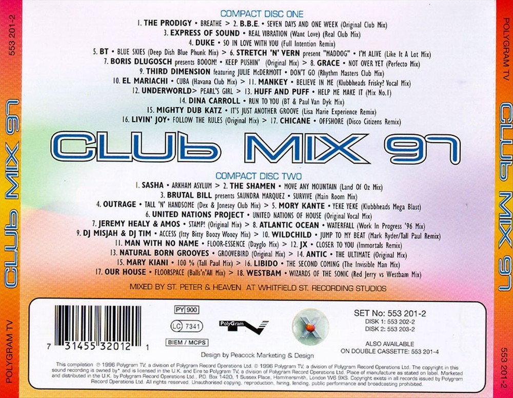 Various Artists Club Mix 97 Vol 2 New CD Dance Collection
