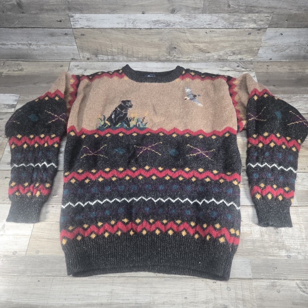 Vintage Woolrich Sweater Mens XL Labrador Retriever Hunting Wool Pullover READ