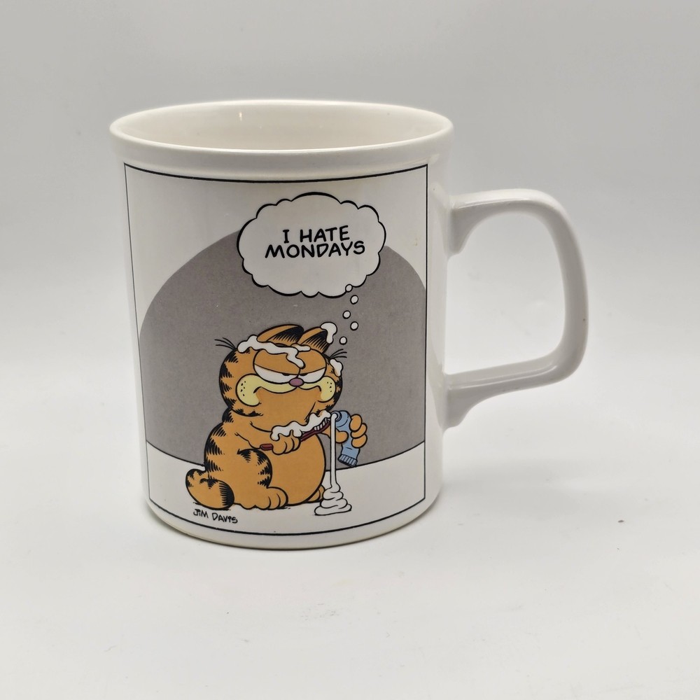 Vintage 1978 Garfield Coffee Mug I Hate Mondays Toothpaste