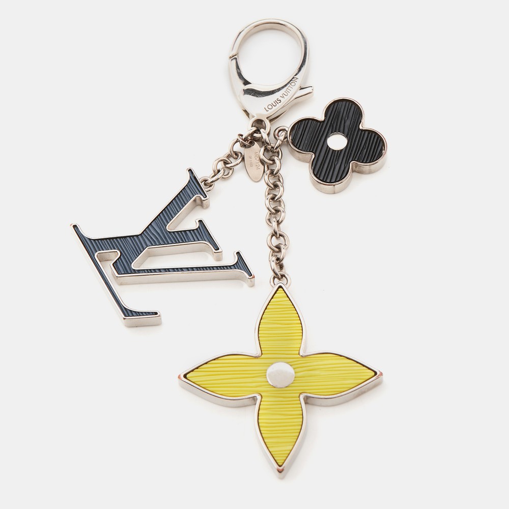 Louis Vuitton Fleur dEpi Silver Tri-Color Keychain Bag Charm
