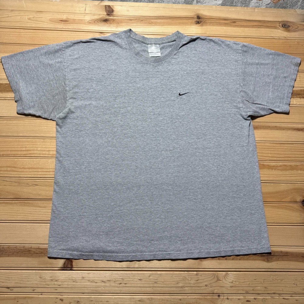 Vintage 90s Nike Embroidered Mini Swoosh Logo Streetwear Heather T-Shirt - XL