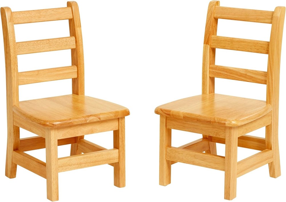 ECR4Kids 10in Honey Ladderback Chair for Kids - Durable & Comfortable