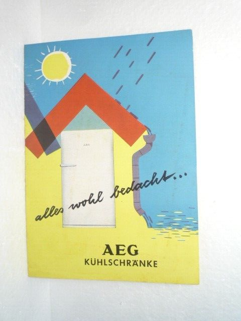 VINTAGE  BROCHURE  AEG  REFRIGERATOR  1956  GERMAN