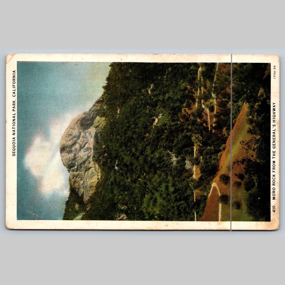 Postcard Moro Rock Sequoia National Park California Scenic View