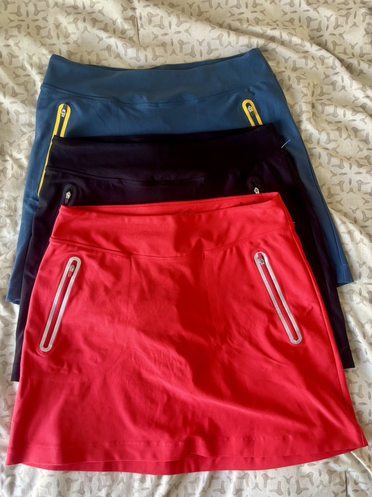Nike Golf Skort Womens Tour Performance Dri Fit Zip Pockets (3 Pair)