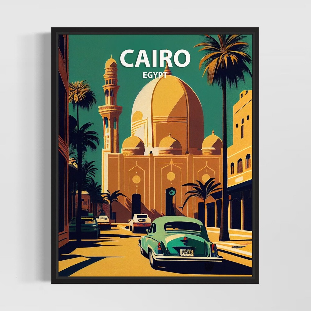 Cairo Retro Art Print Cairo Wall Art Illustration Cairo Vintage Minimal Design