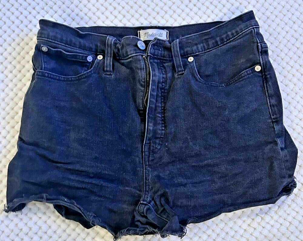 Madewell Women's High-Rise Denim Shorts Size 30 Black