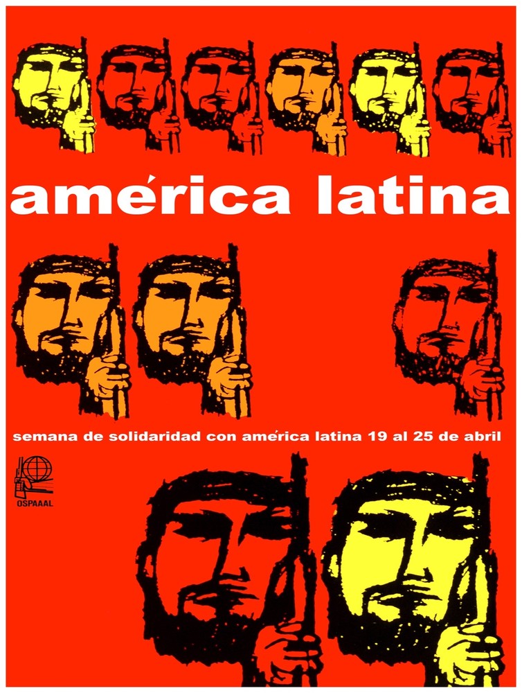 Cuban poster.Latin America in ARMS.Freedom art.Politics