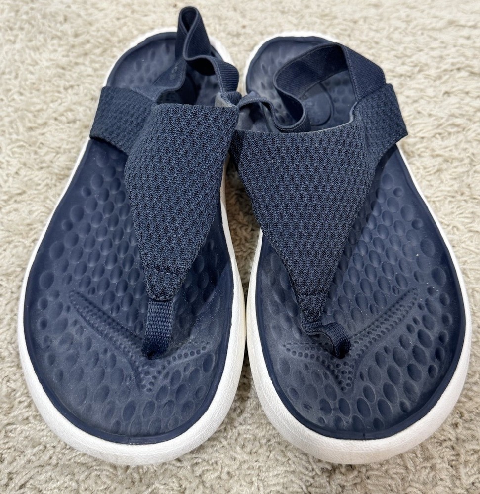 Crocs LiteRide Navy Mesh Slingback Flip Flop Sandals Size W 11 Waterproof Beach