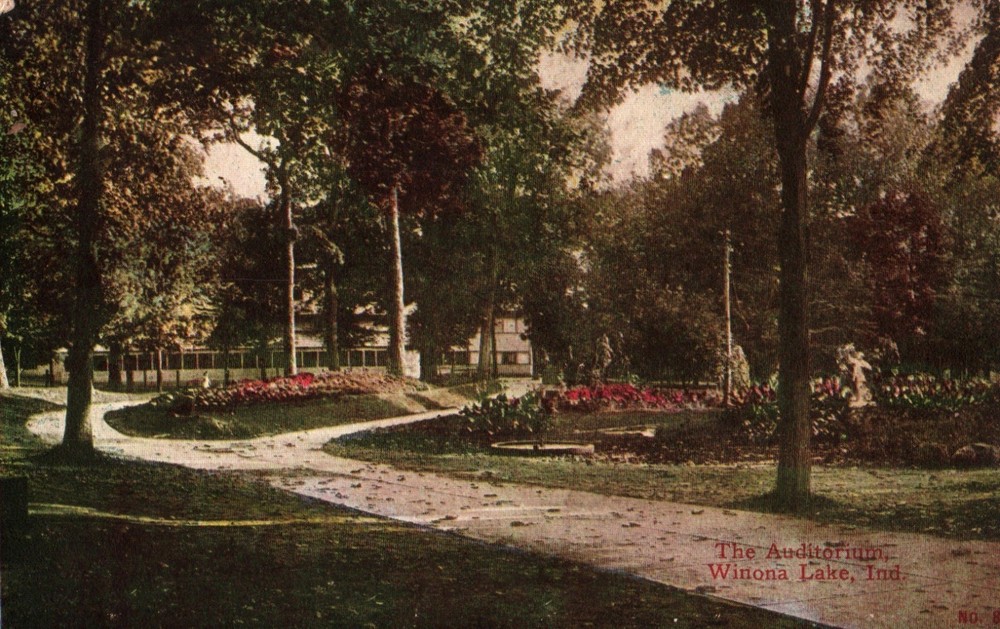 The Auditorium - Winona Lake Indiana 1910 Postcard