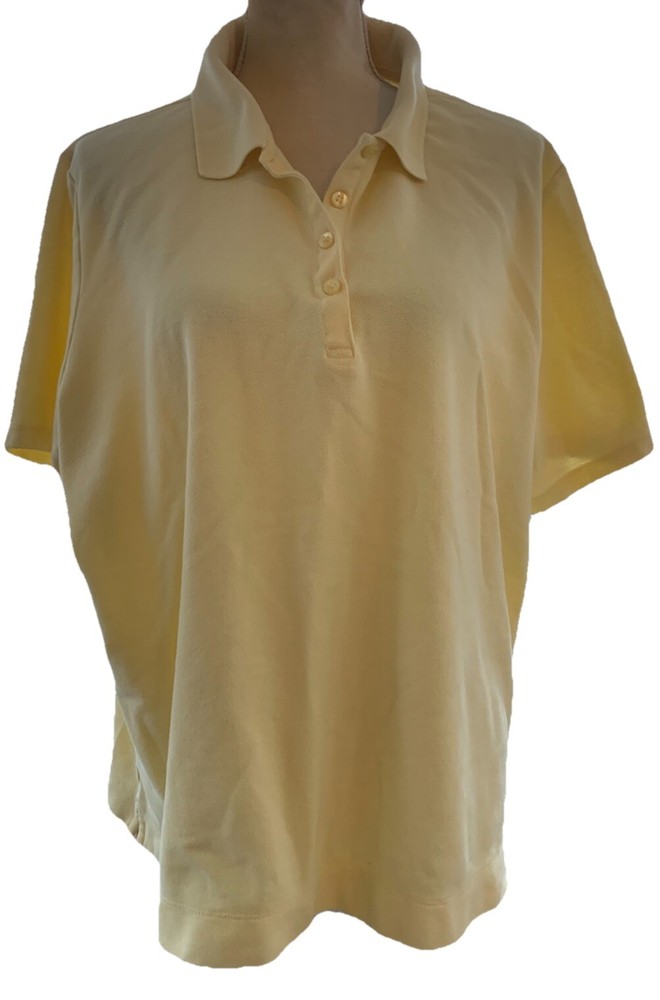 Hasting & Smith Short Sl Polo Shirt Womens 3XL Yellow Golf Cotton Blend