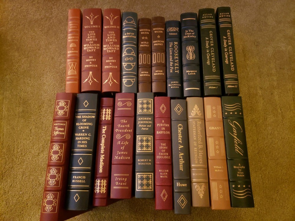 Lot 20 Easton Press LIBRARY OF THE PRESIDENTS Leather HC Books Collector foxing