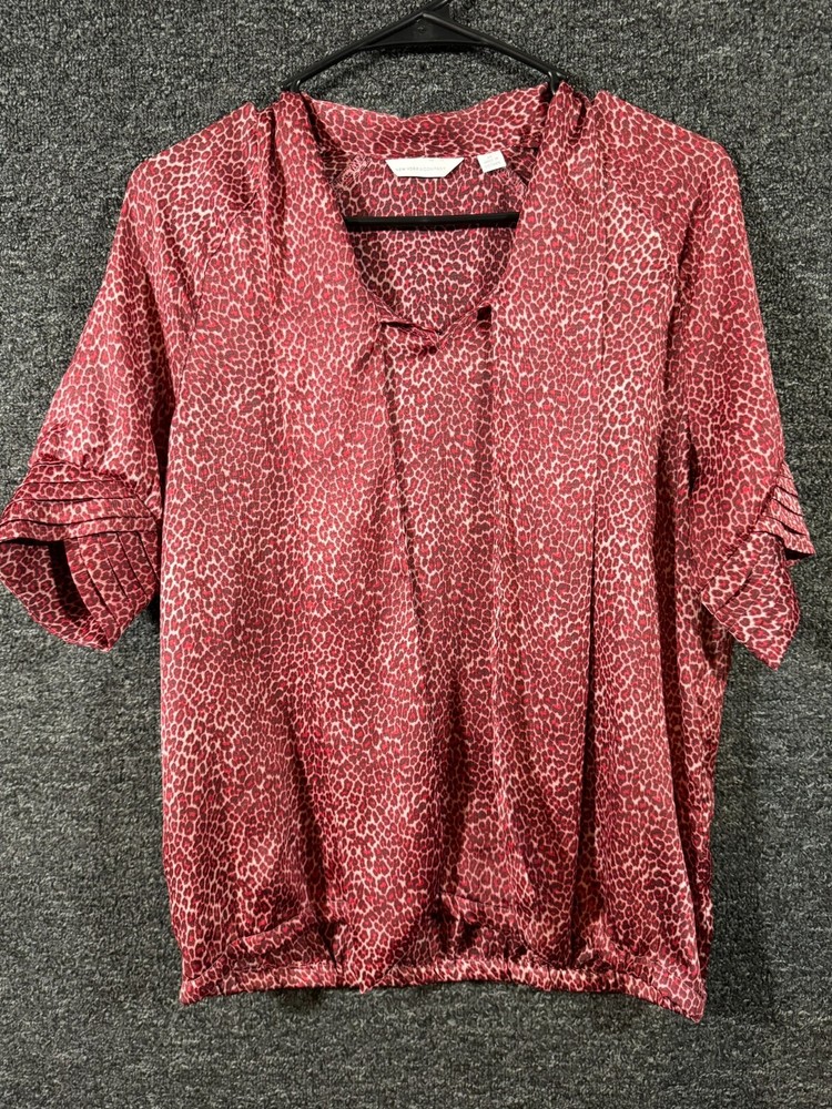 New York & Company Womens Short Sleeve Blouse Top Elastic Hem Size XS