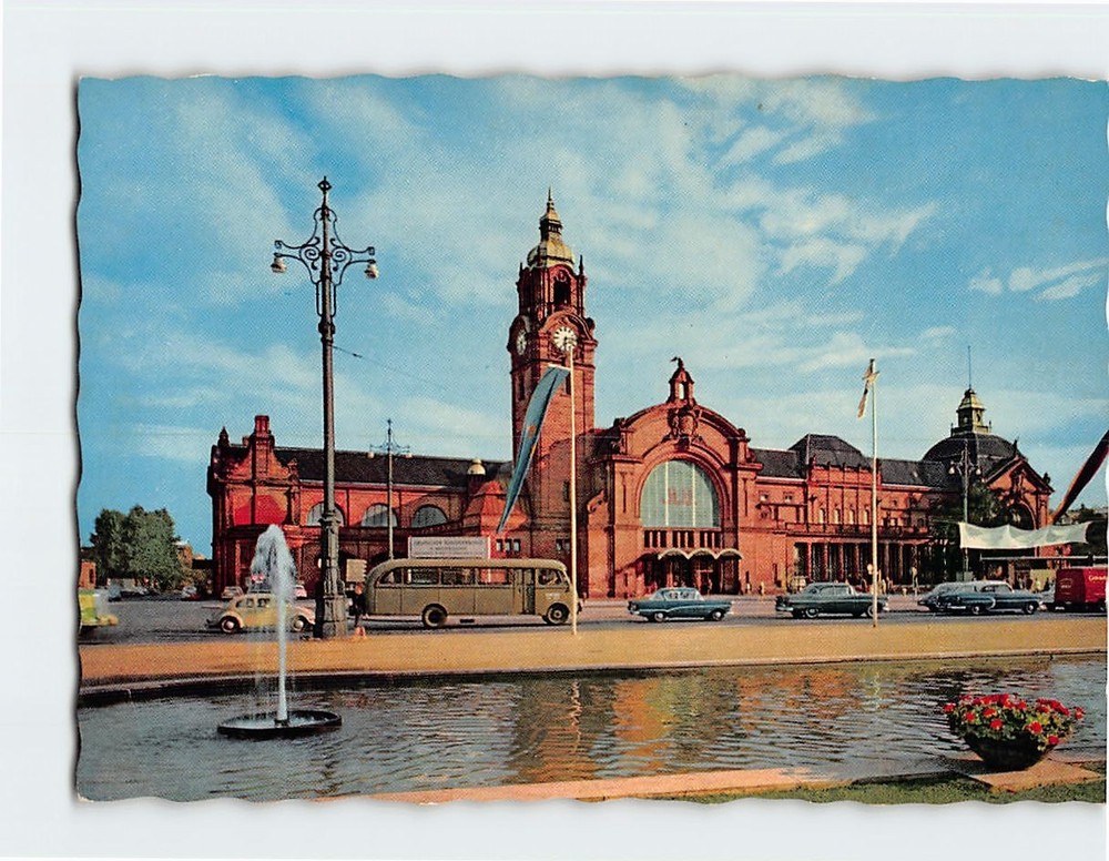 Postcard Hauptbahnhof Wiesbaden Germany