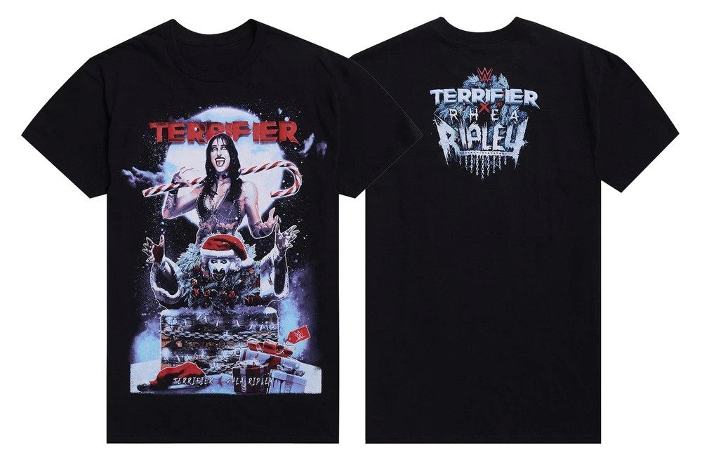 Rhea Ripley X Terrifier Holiday Xmas T-Shirt Size S-5XL DTG Print