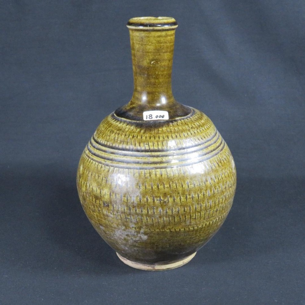 Old Soma Uenome Candy Glaze Flying Plane Vase Folk Art