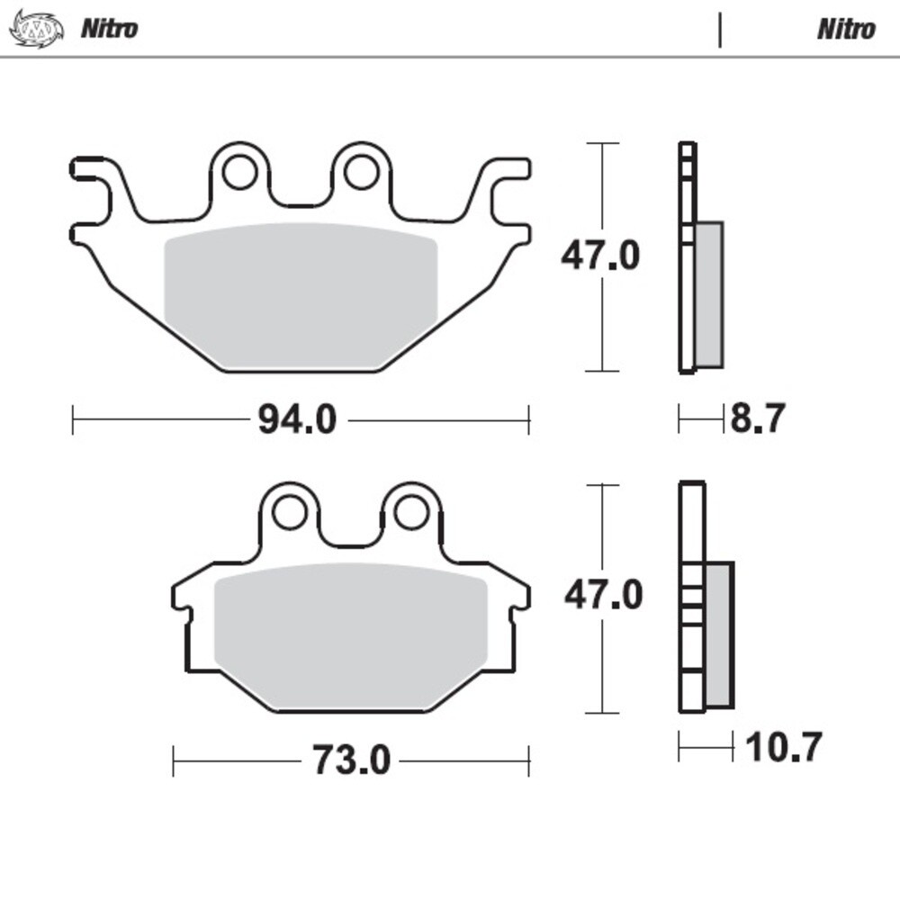 MotoMaster Front Brake Pads for Kymco UXV 700I LE EPS 2023-2024 Nitro