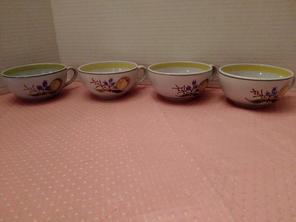 Vintage Arabia Finland Windflower Cup Set of 4 Hand Painted