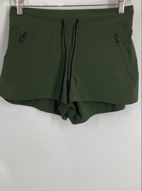 Athleta Womens Green Drawstring Waist Running Athletic Shorts Size 4