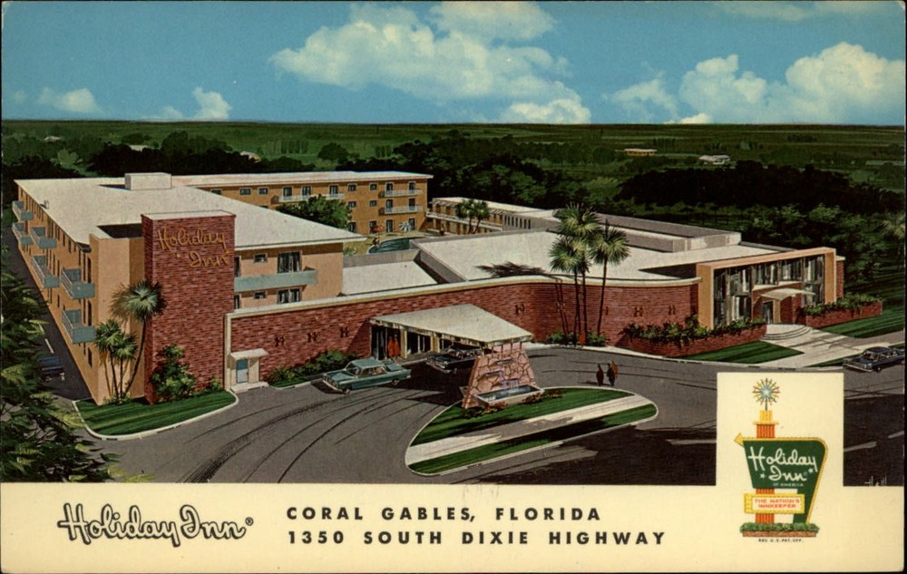 Holiday Inn Coral Gables Florida vintage postcard x569